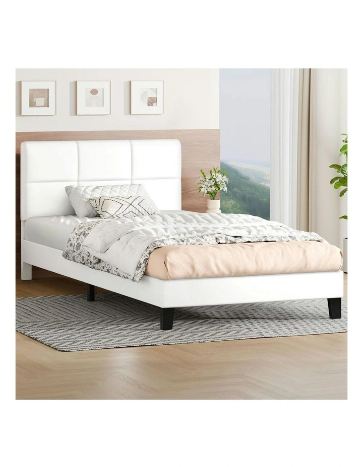 Single Size Bed Frame in White image 2