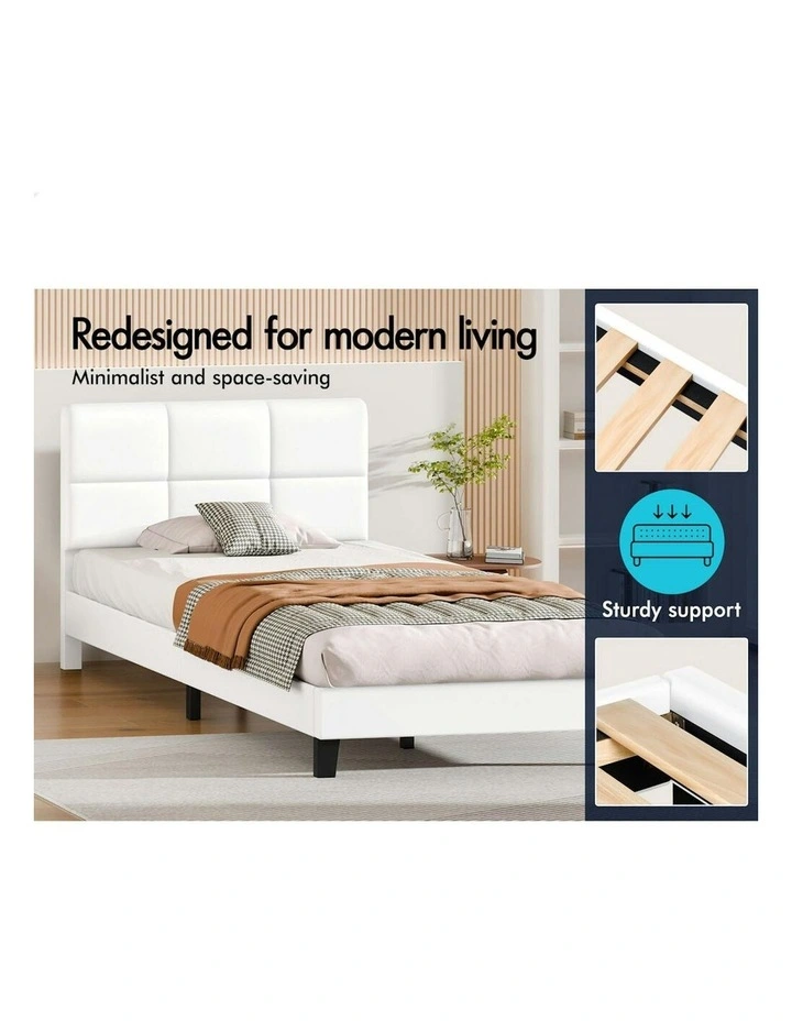 Single Size Bed Frame in White image 5