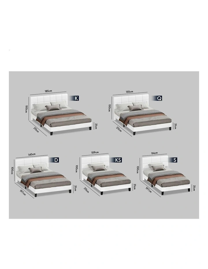 Single Size Bed Frame in White image 7