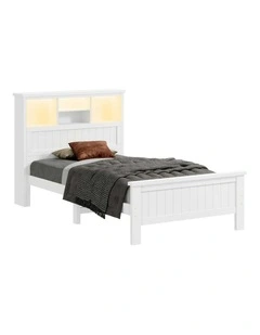 King Single Mattress Base Wooden Bed Frame in White