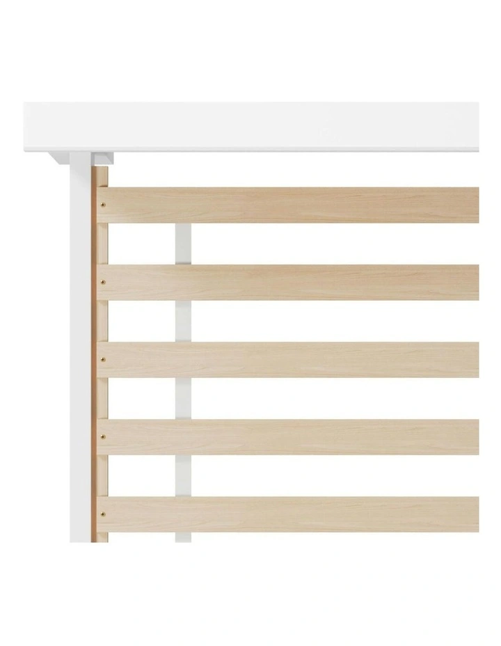 King Single Mattress Base Wooden Bed Frame in White image 5