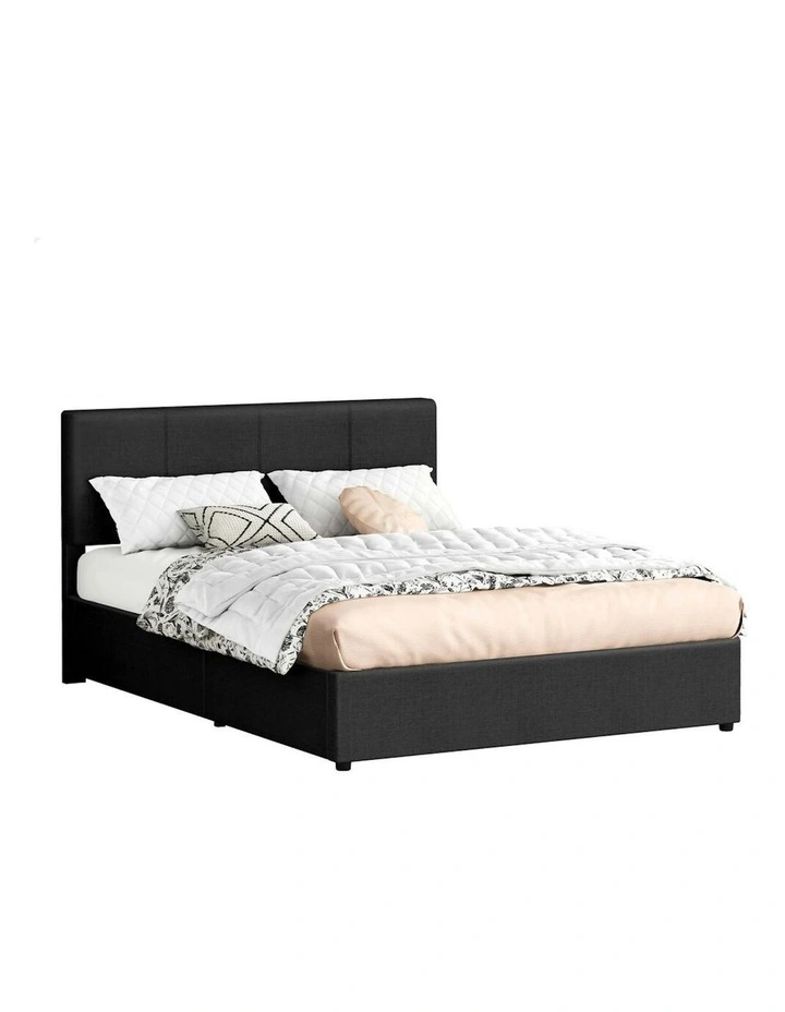 Double Bed Frame With Headboard in Charcoal image 1