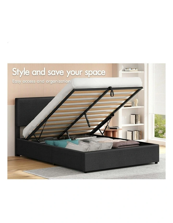 Double Bed Frame With Headboard in Charcoal image 3