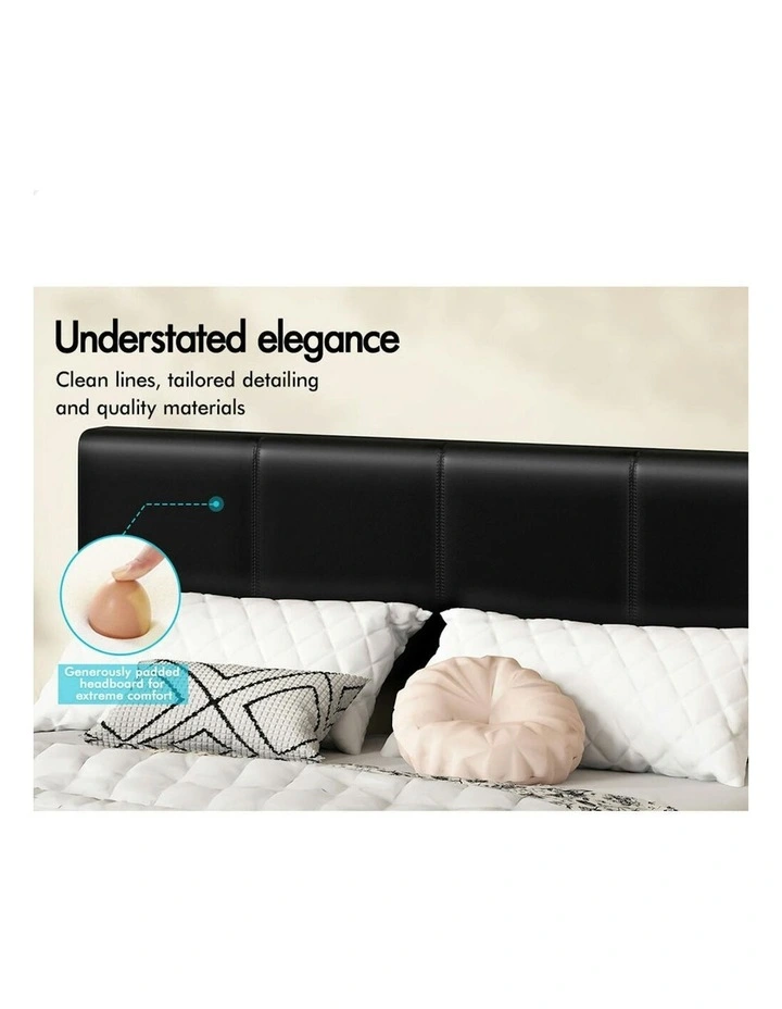 King Bed Frame With Headboard in Black image 4