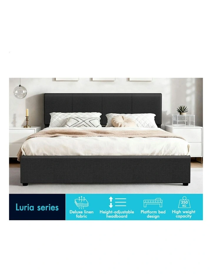 King Bed Frame With Headboard in Charcoal image 2