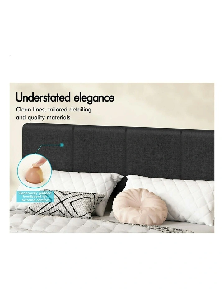 King Bed Frame With Headboard in Charcoal image 4