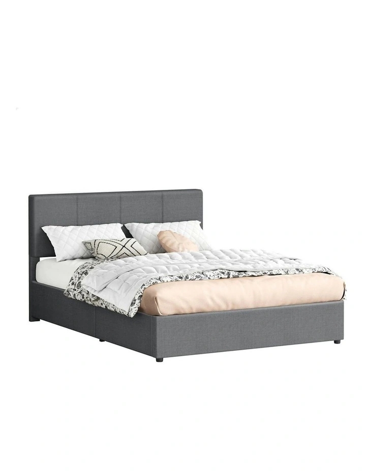 King Bed Frame With Headboard in Grey image 1