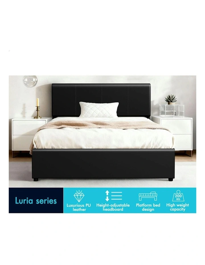 King Single Bed Frame With Headboard in Black image 2