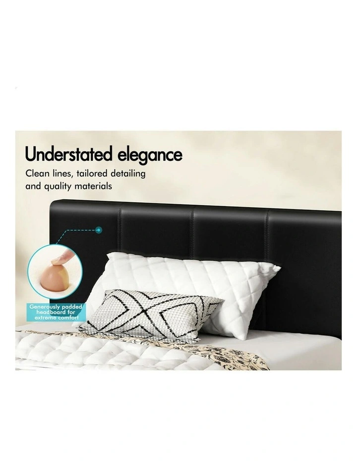 King Single Bed Frame With Headboard in Black image 4