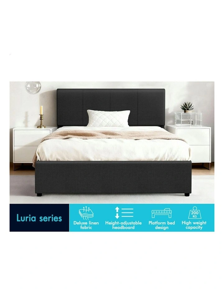 King Single Bed Frame With Headboard in Charcoal image 2
