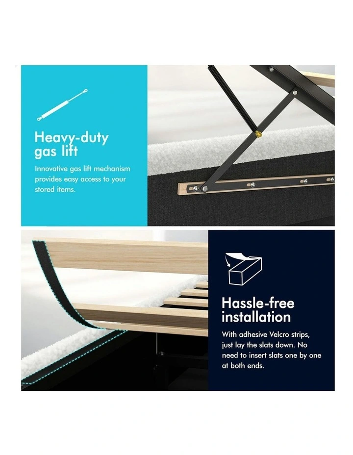 Queen  Bed Frame With Headboard in White image 6