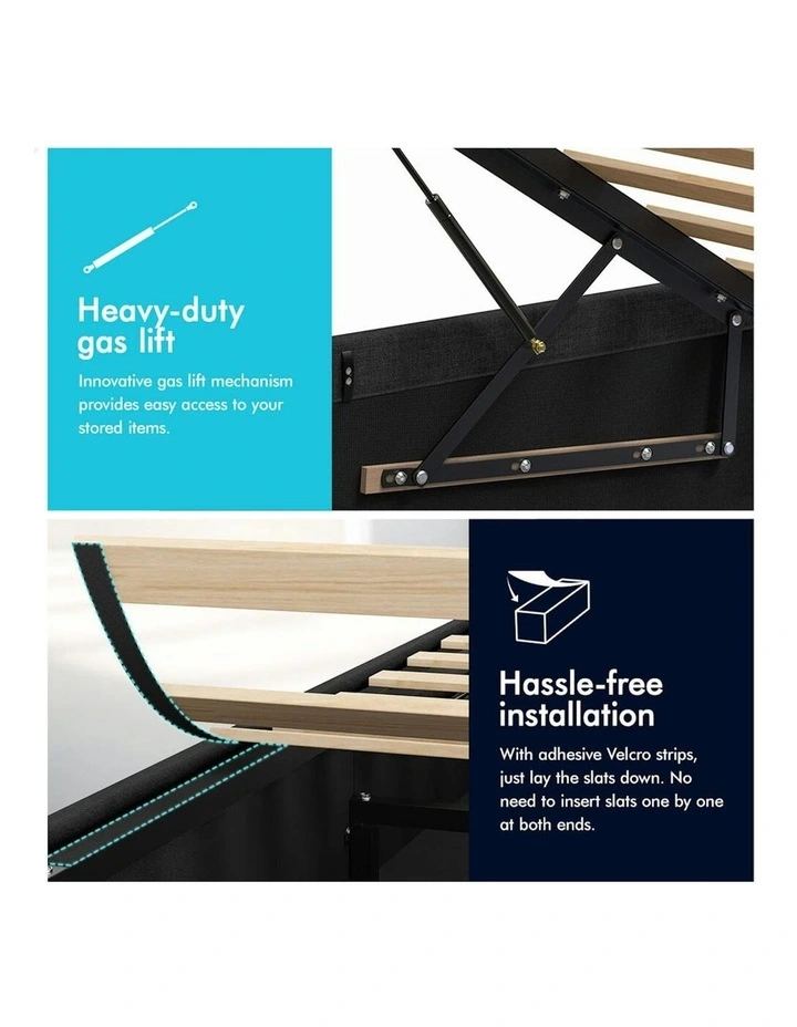 Single Bed Frame With Headboard in Charcoal image 6