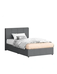 Single Bed Frame With Headboard in Grey