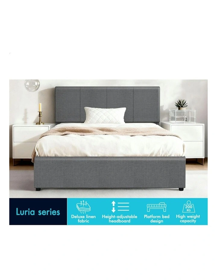 Single Bed Frame With Headboard in Grey image 2