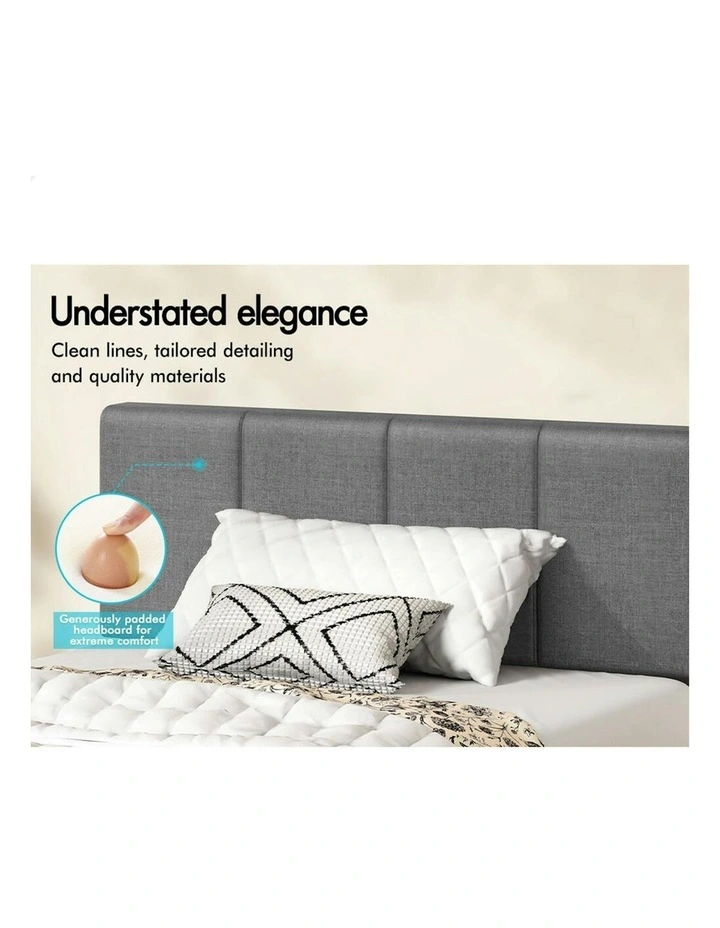 Single Bed Frame With Headboard in Grey image 4