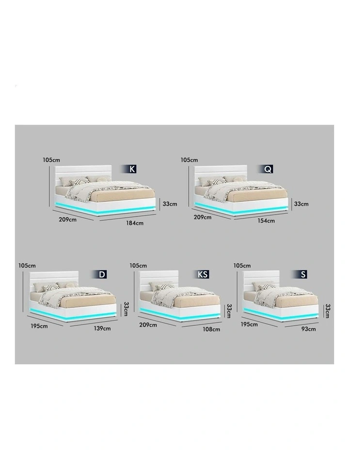 Double Size Bed Frame in White image 7