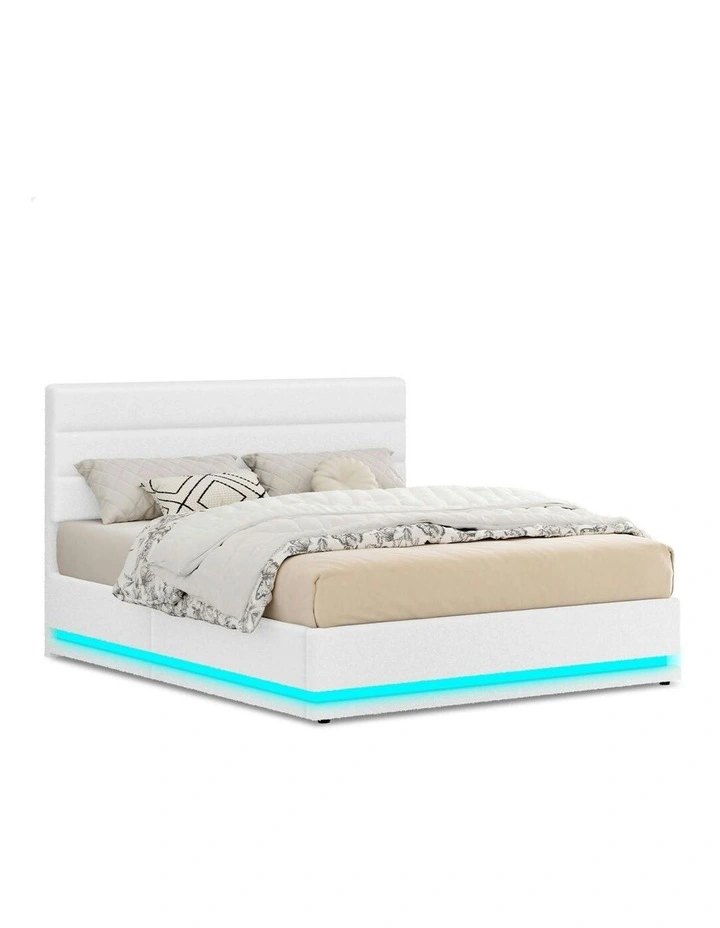 Queen Size Bed Frame in White image 1