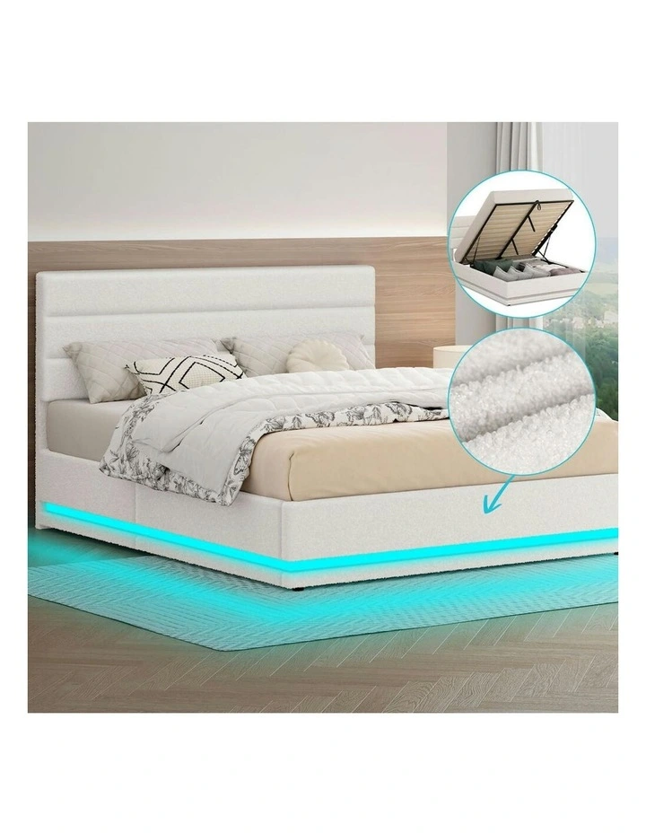 Queen Size Bed Frame in White image 2