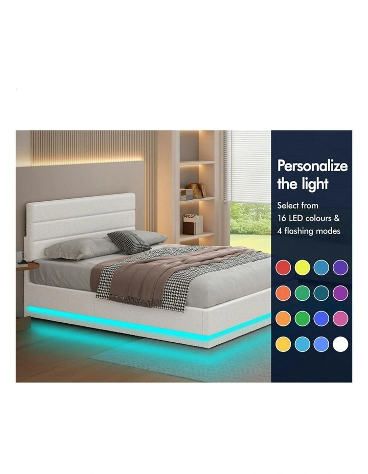 Queen Size Bed Frame in White image 5