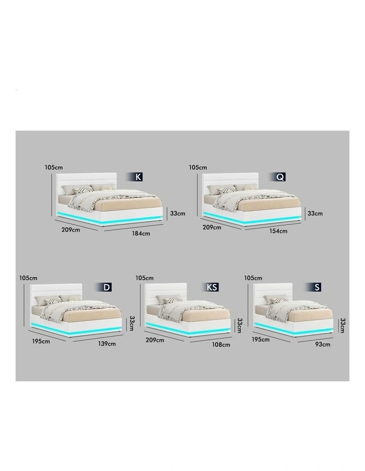 Queen Size Bed Frame in White image 7