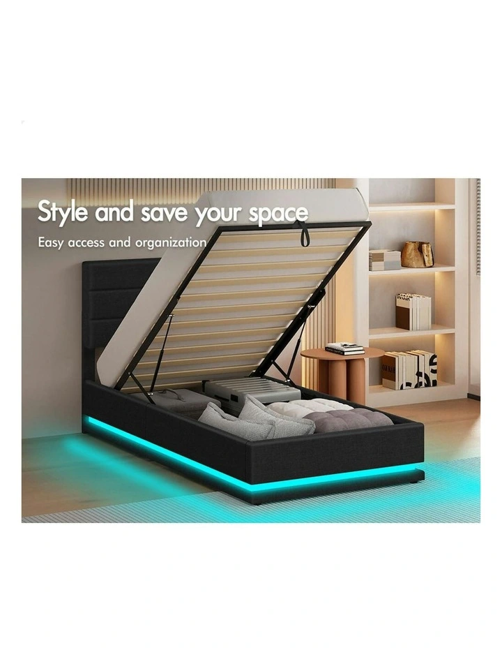 Single Size Bed Frame in Charcoal image 3