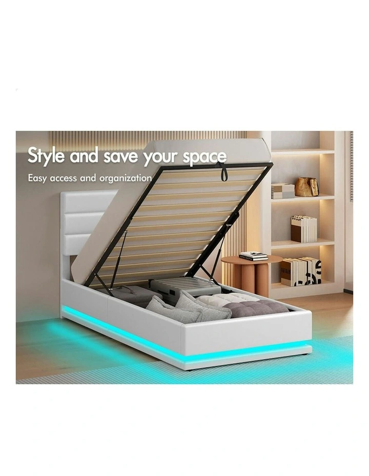 Single Size Bed Frame in White image 3