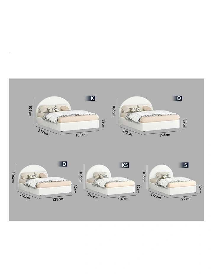 Double Size Bed Frame in White image 7