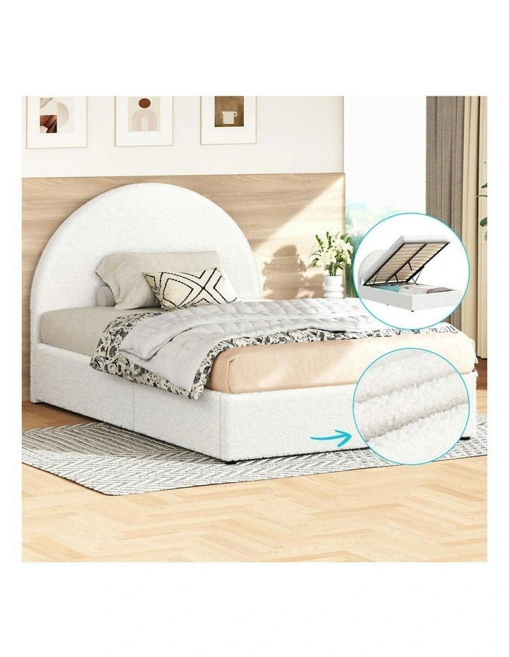 King Single Bed Frame in White image 2