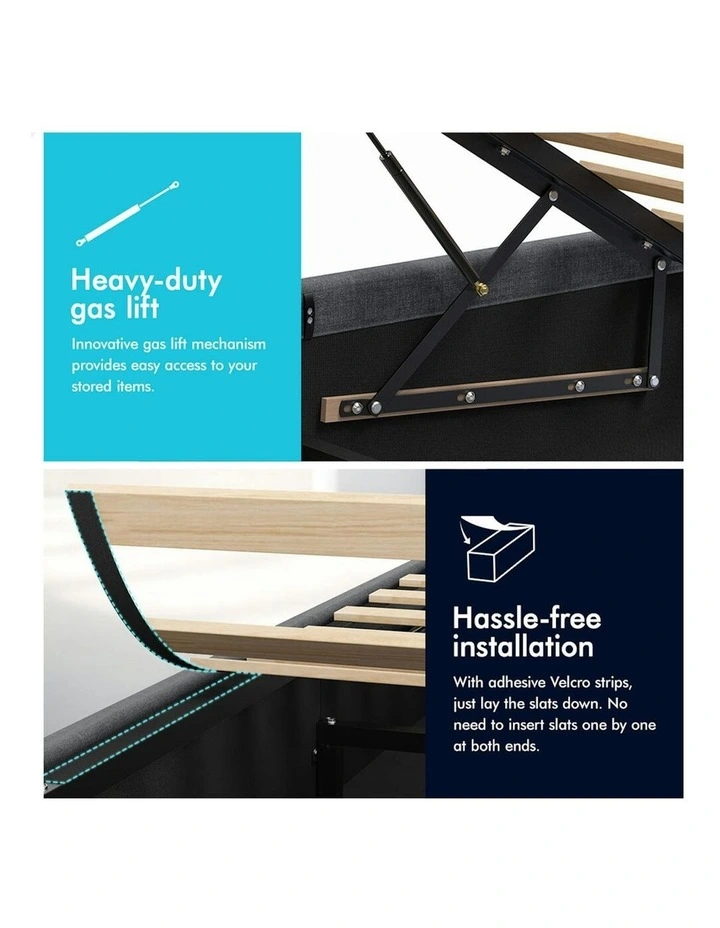 King Single Bed Frame in Grey image 6