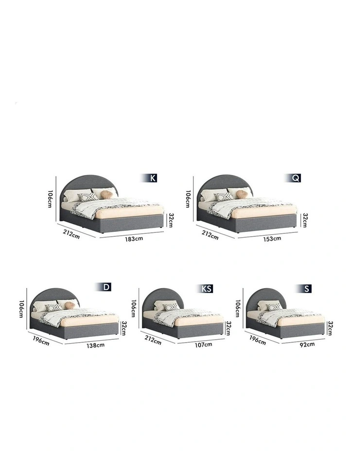 King Single Bed Frame in Grey image 7