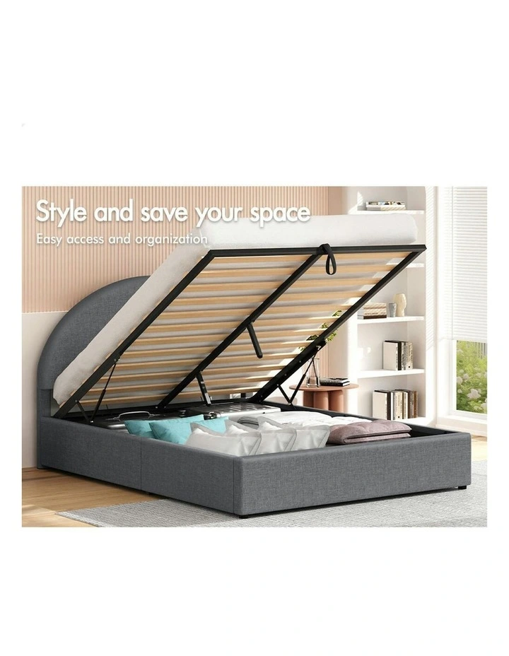 Queen Size Bed Frame in Grey image 3