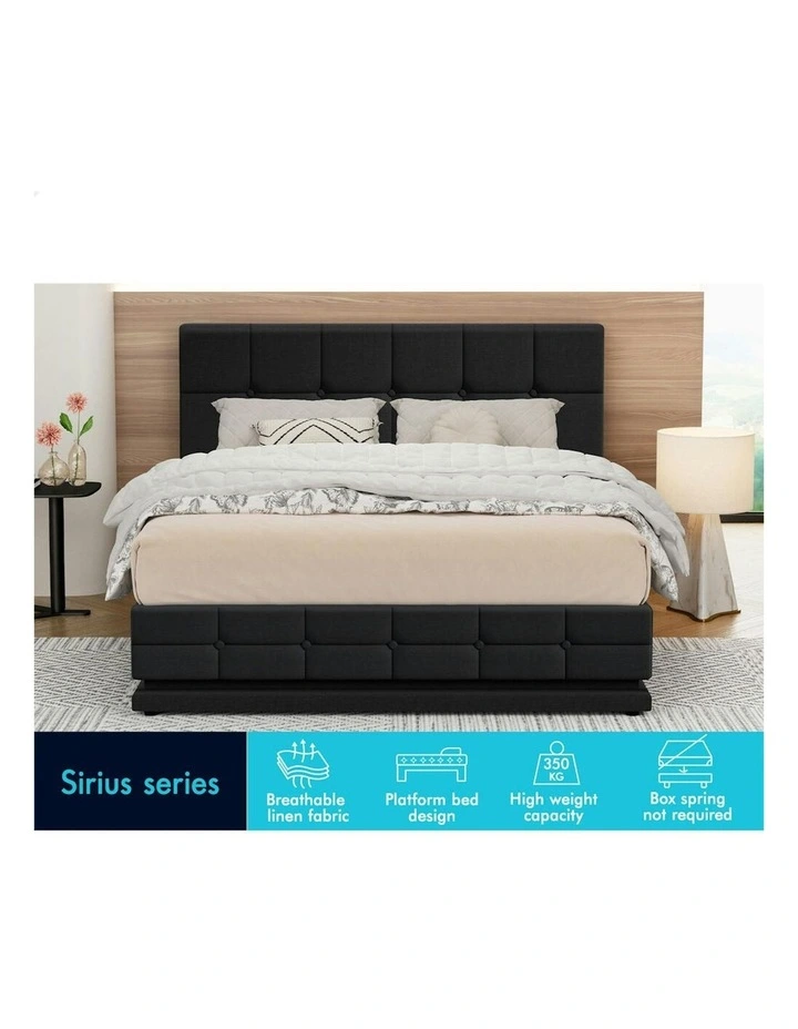 King Size RGB LED Gas Lift Bed Frame in Charcoal image 2