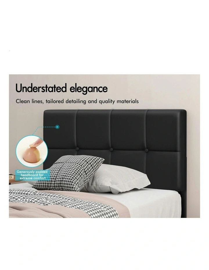 King Single RGB LED Gas Lift Bed Frame in Black image 5