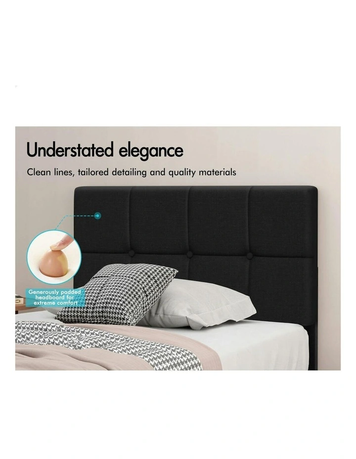 King Single RGB LED Gas Lift Bed Frame in Charcoal image 5