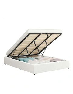 King Size Bed Frame Gas in White