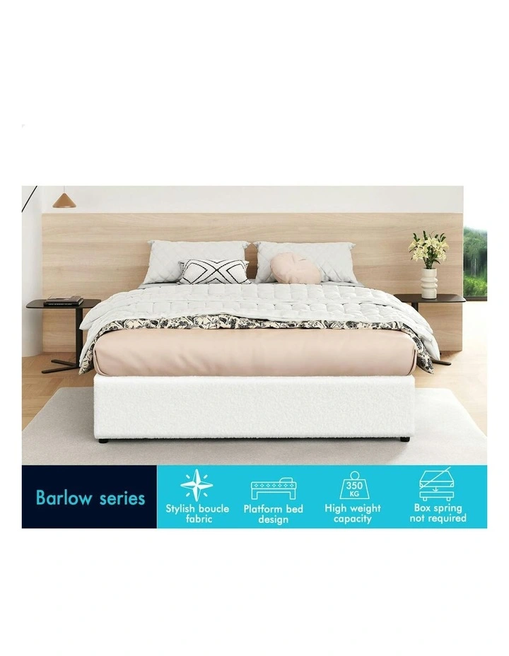 King Size Bed Frame Gas in White image 3