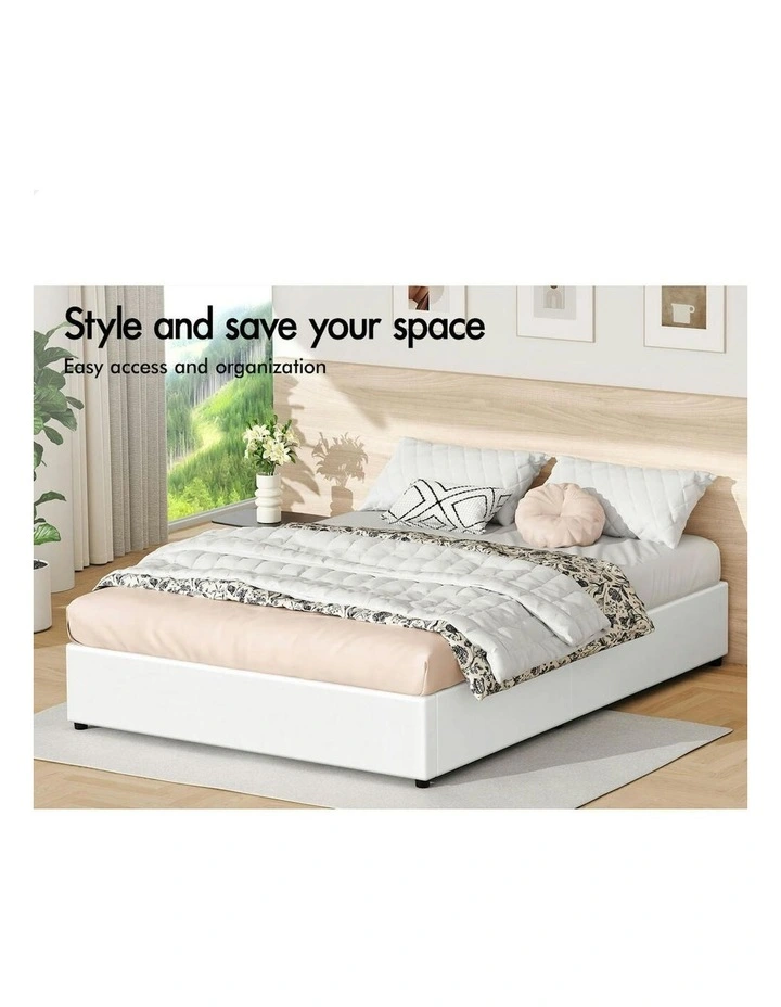 King Size Bed Frame in White image 3