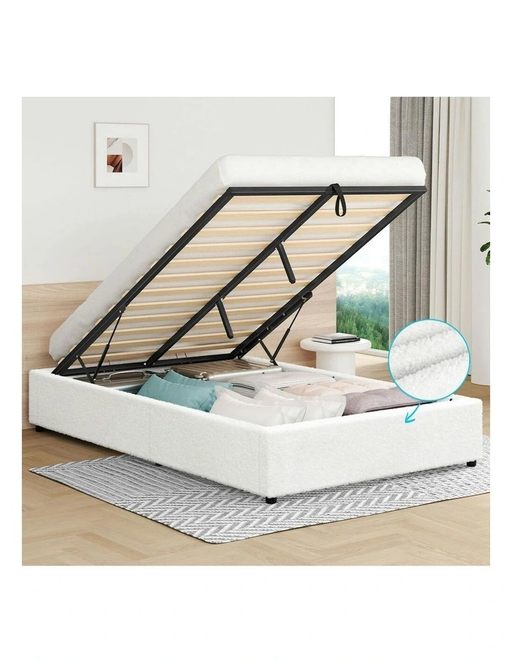 King Single Bed Frame in White image 2