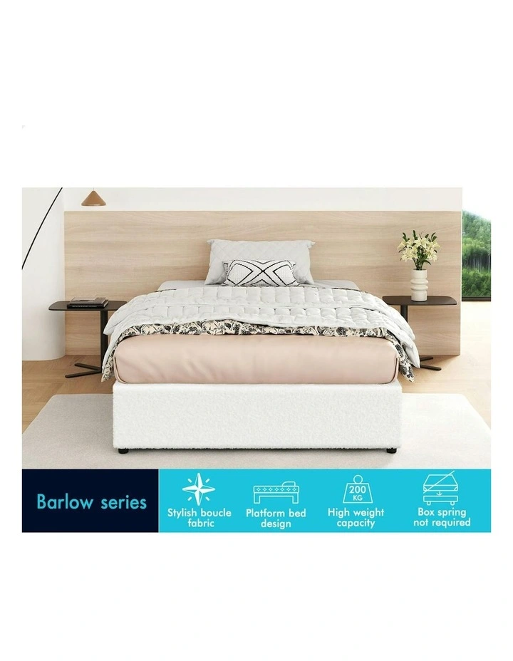 King Single Bed Frame in White image 3