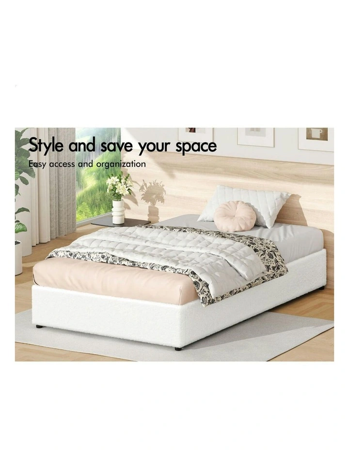 King Single Bed Frame in White image 4