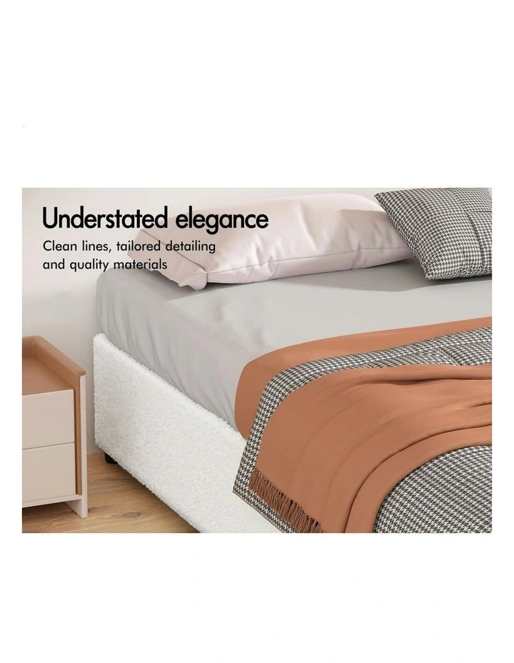 King Single Bed Frame in White image 5