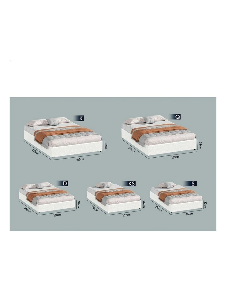 King Single Bed Frame in White image 7