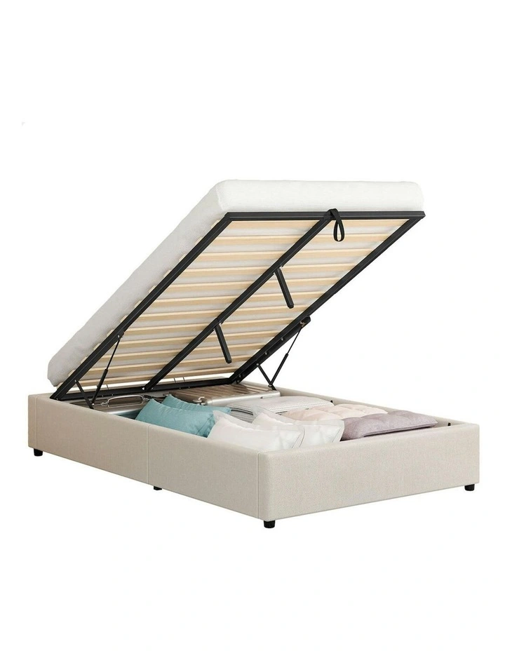 King Single Bed Frame in Beige image 1