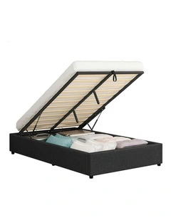 King Single Barlow Gas Lift Bed Frame in Charcoal