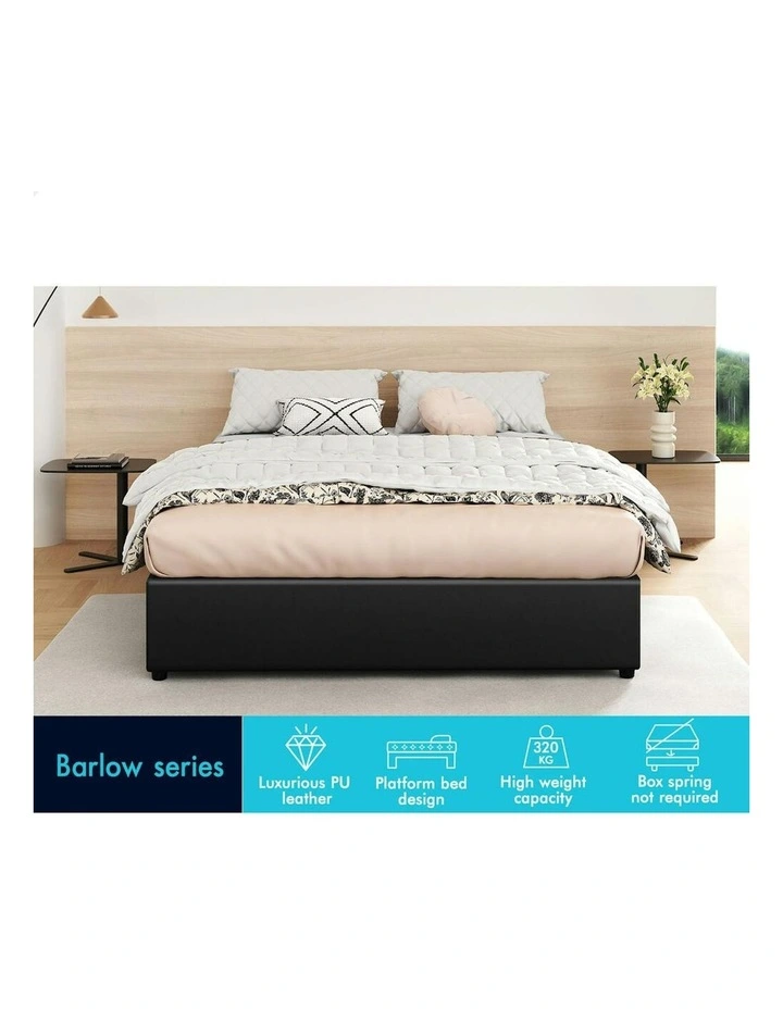 Queen Size Barlow Gas Lift Bed Frame in Black image 2
