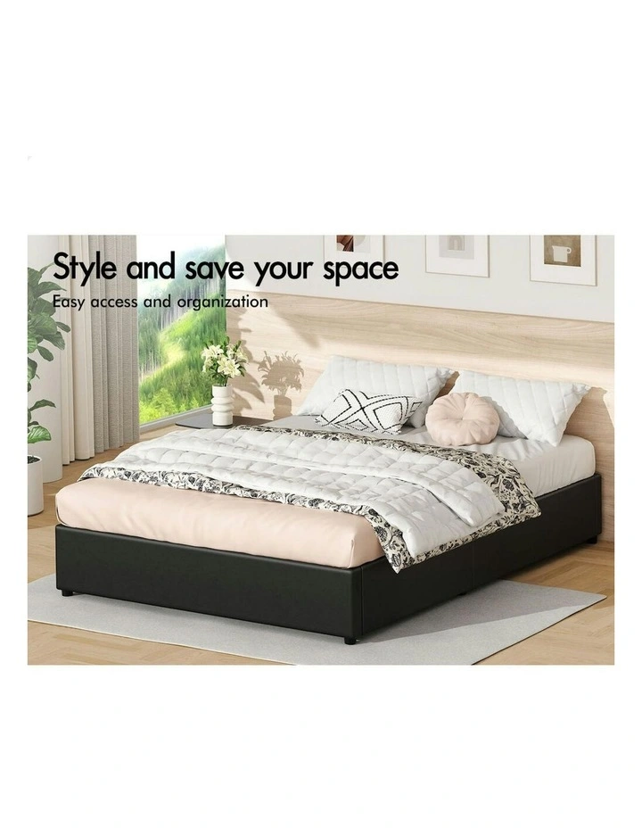 Queen Size Barlow Gas Lift Bed Frame in Black image 3