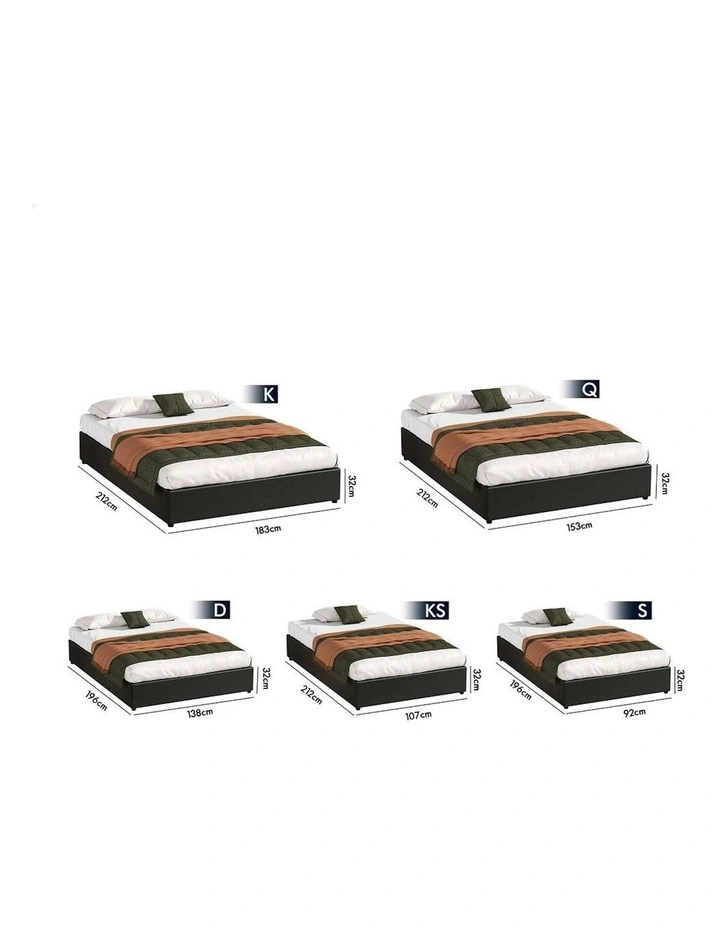 Queen Size Barlow Gas Lift Bed Frame in Black image 6