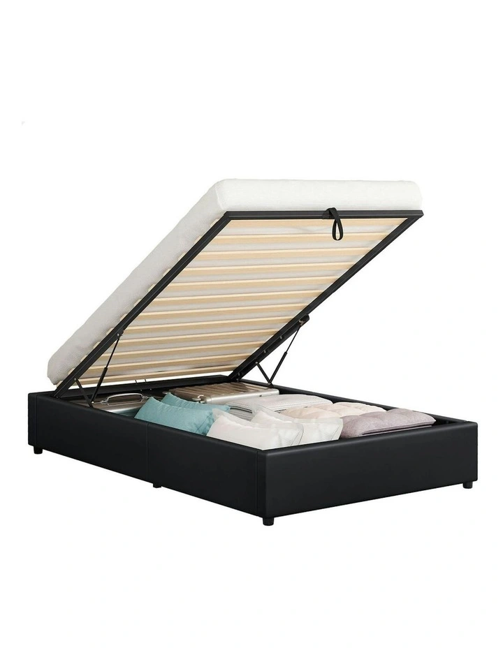 Single Size Barlow Gas Lift Bed Frame in Black image 1