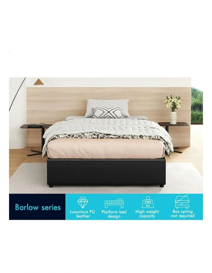 Single Size Barlow Gas Lift Bed Frame in Black image 2
