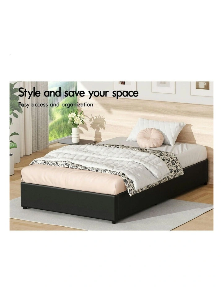 Single Size Barlow Gas Lift Bed Frame in Black image 3